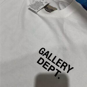 Gallery Dept White Tee with Black Text